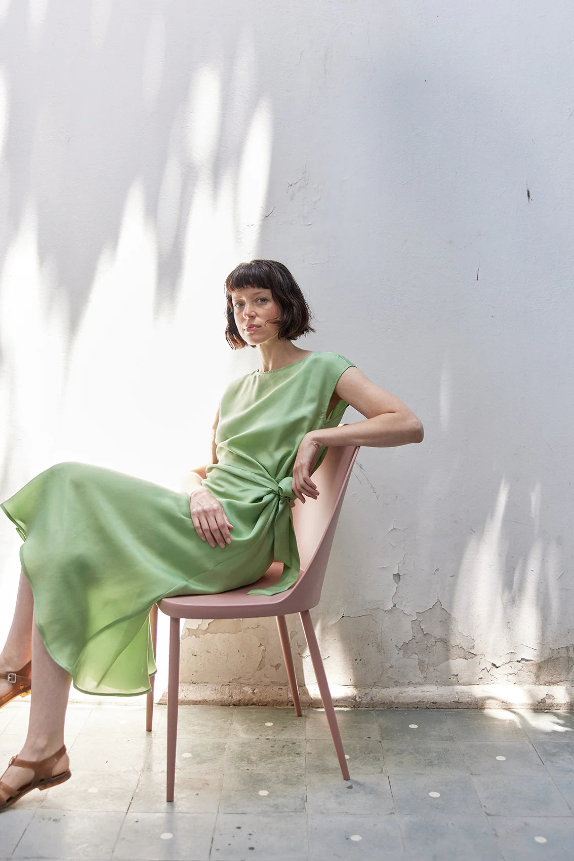 VESTIDO PAREO CUPRO PESTO